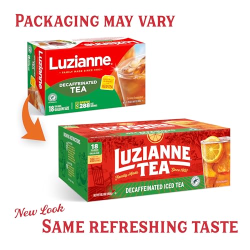 Luzianne Unsweetened Decaf Iced Tea Bags, 18ct Gallon Size