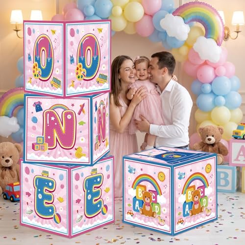 Rachell Teacher 1st Birthday Balloon Boxes - 3PCS Cartoon Decor