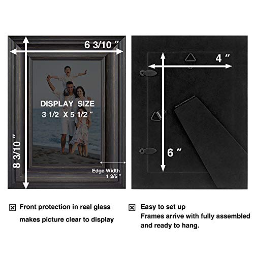 Rustic 4x6 Picture Frames Set - 3 Assorted Color Photo Frames
