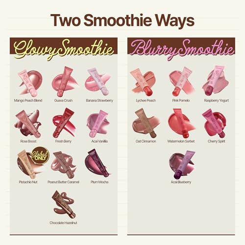 fwee Glowy Smoothie Tinted Lip Balm - Rose Boost, Hydrating, Sheer Tint, Long Lasting, 9.5g