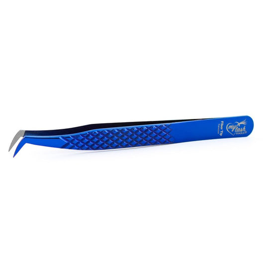 Fiber Tip Lash Tweezers Set for Eyelash Extensions Volume Tweezer and Dolphin-shaped Isolation Tweezer | 2 Pcs Stainless Steel Lash Extension Tweezers (Matte Red Gold Tip)