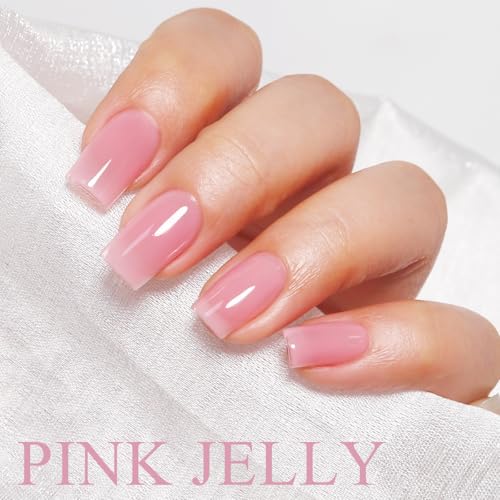 Pink Sheer Jelly Gel Nail Polish - 10ML Translucent Manicure