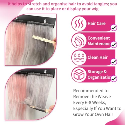 Stainless Steel Hair Extension Holder Display Stand with Suction Cups for Clip-In & Tape-In Extensions