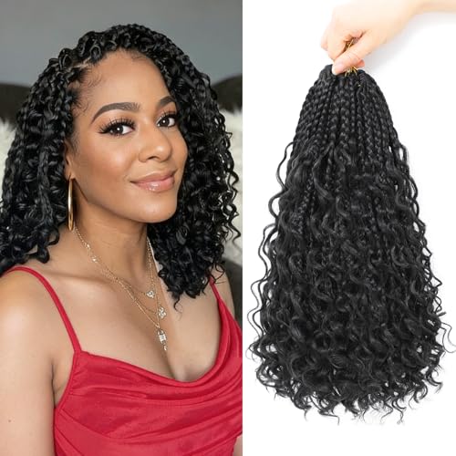 BEFUNNY 12 Inch Goddess Box Braids Crochet Hair - 8 Pack Boho Braids
