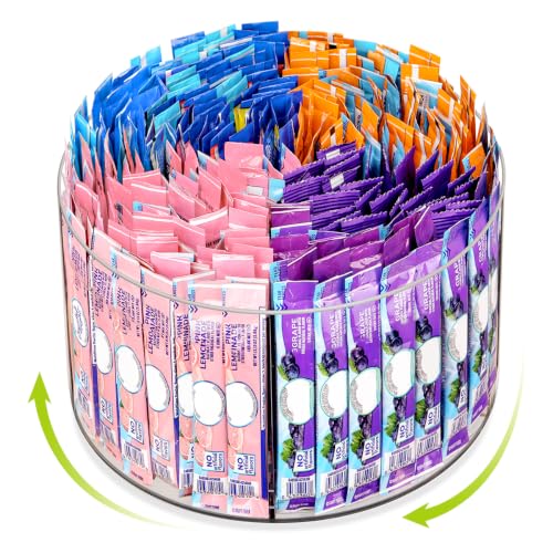 AIEVE Lazy Susan Drink Packet Organizer with 4 Compartments