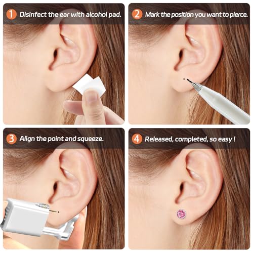2-Pack Disposable Ear Piercing Kit with 5mm Studs - Home Use