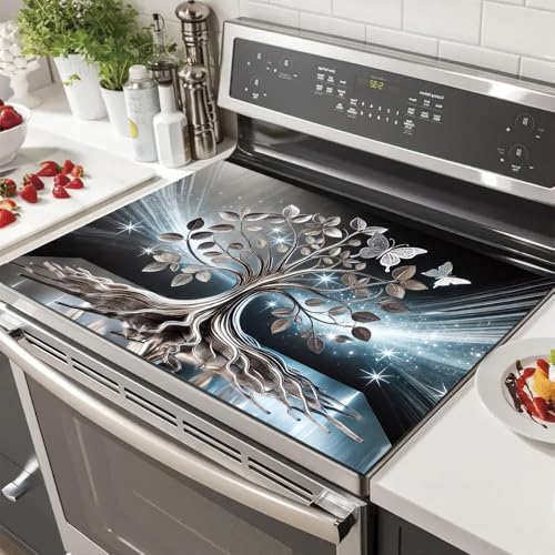 HOMETITUTE Floral Diatomite Stove Top Cover Mat 28x20