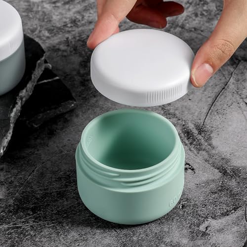 Kuangre 3oz Grey Silicone Travel Containers - Leakproof, BPA-Free, Portable Cosmetic Jars (4 Pack)