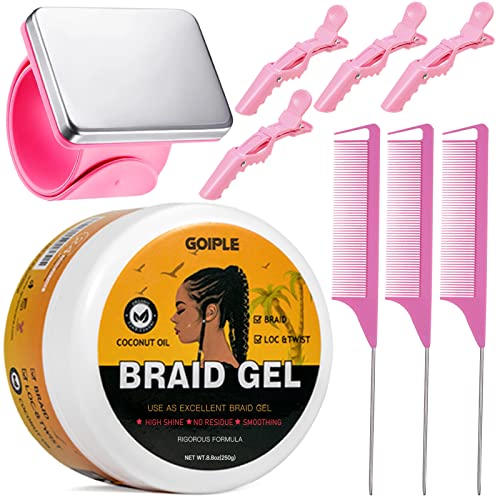 Goiple 9-Piece Professional Hair Braiding Kit with Strong Hold Gel