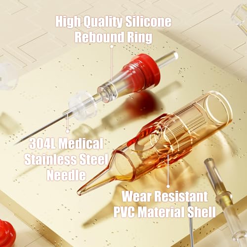 Dragonhawk Pro 1201RL Tattoo Cartridge Needles - 20PCS Round Liner for Precision Detail