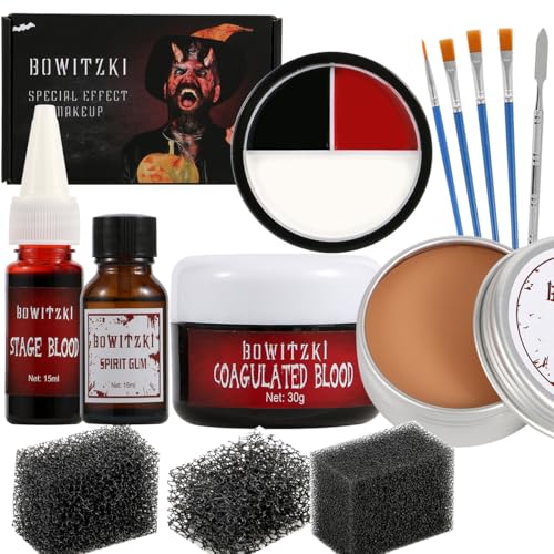 Bowitzki Halloween Special Effects Makeup Kit with Scar Wax & Face Paint