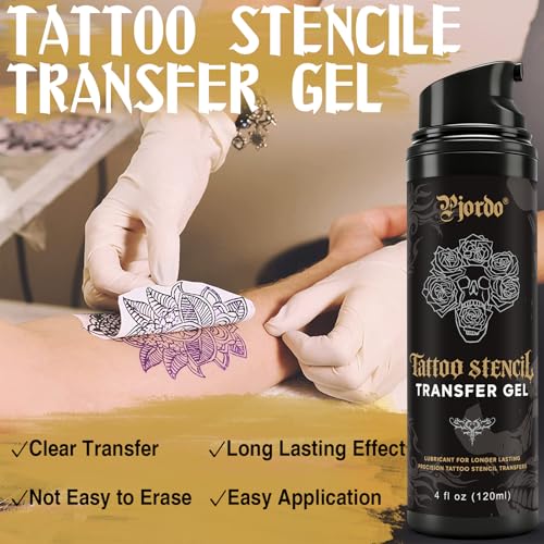 Pjordo Tattoo Stencil Transfer Gel Solution for Precise Skin Art Transfer