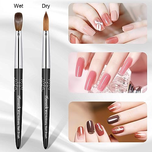 KEMEISI Kolinsky Acrylic Nail Brush #12, Oval Professional Manicure Tool