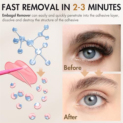 EmbagoL 10g Lash Remover Cream for Eyelash Extensions No Burn Professional Salon Supplies Kit