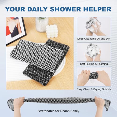 5-Pack Exfoliating Back Scrubber Towels - Dual-Sided Washcloths