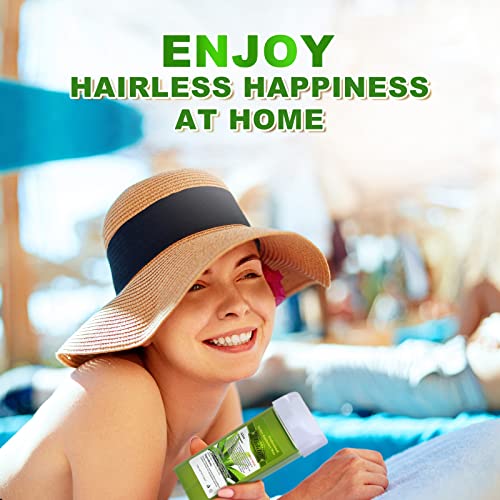 Aloe Vera Hair Removal Wax Refill - Soft Wax Roller Cartridge 4 Pack