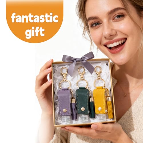 Dollform 12-Pack Hand Sanitizer Keychain Set Travel Bottles Empty 1oz Leak-Proof