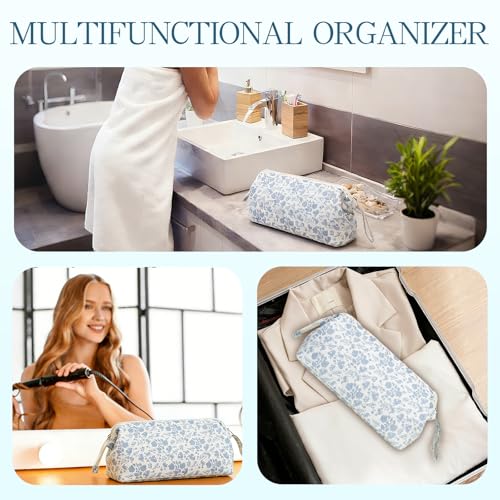 AMZMA Quilted Hair Tools Travel Bag, Portable Hair Dryer & Styler Organizer