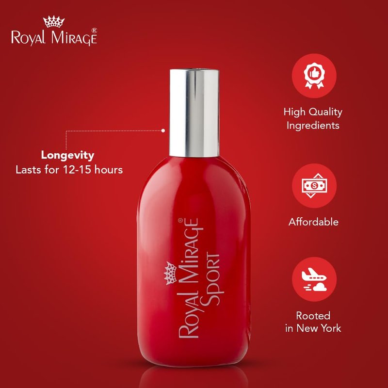 Royal Mirage Sport Eau de Cologne - Unique Fresh Green & Floral Fragrance Spray - 120ml (4 oz) Long-Lasting EDC - Authentic Heritage Scent