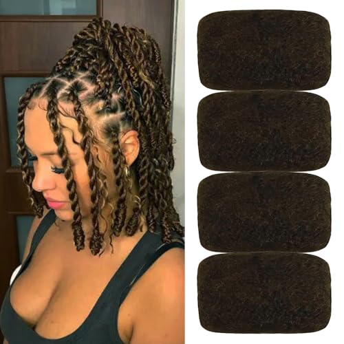 Afro Kinky Bulk Hair for Dreadlock Extensions | 16 Inch #4, 4 Pack