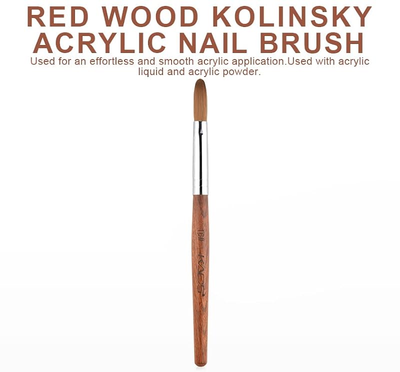 KADS 16# Kolinsky Nail Brush – Oval Crimped Handle for Acrylic Nails