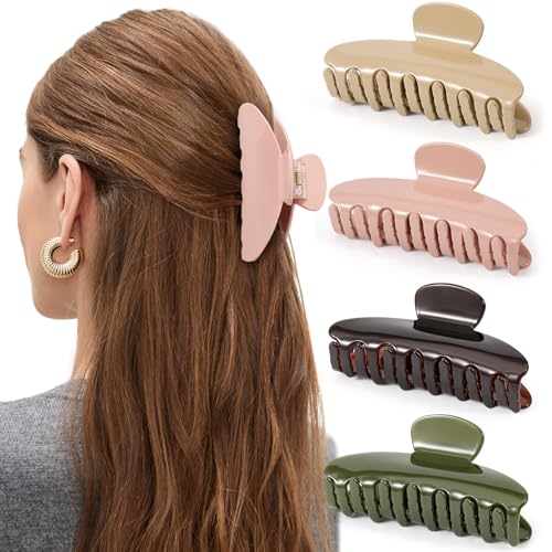 Large Claw Clips for Thick Hair - 4 Pack Durable Hair Accessories