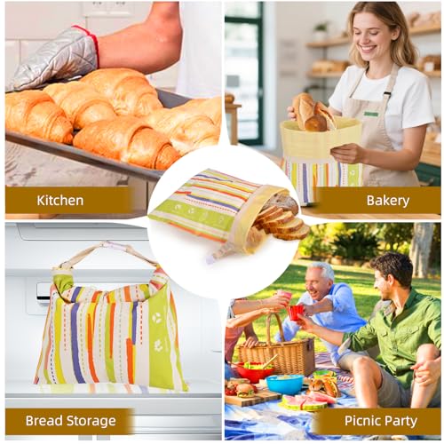2 Pack Reusable Beeswax Bread Bags for Sourdough Storage