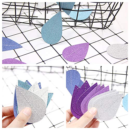 38ft Glitter Paper Raindrop Garland for Baby Shower & Party Decor