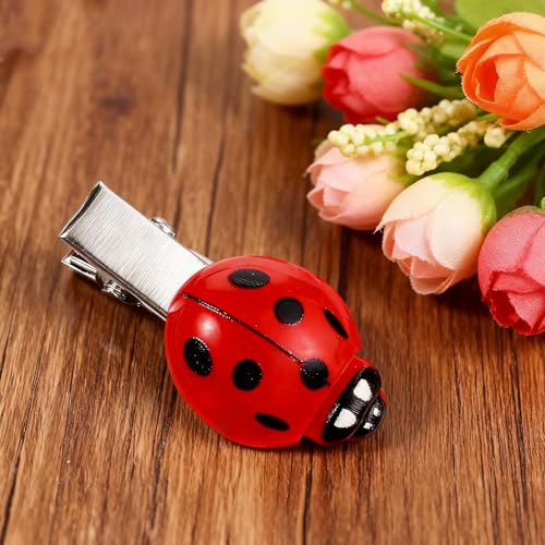 20 Ladybug Hair Clips - Cute Insect Barrettes for Kids & Parties