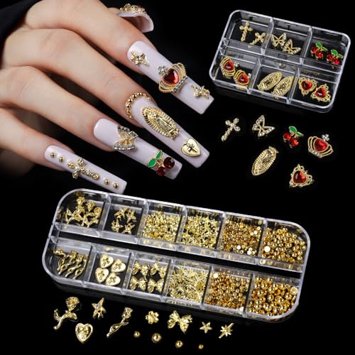 Teenitor XXL Square Nail Tips with Charms & Brushes - 240pcs Nail Art Kit