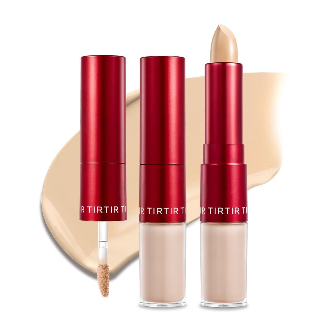 TIRTIR Glide&Hide Blurring Concealer - Creamy Dual Formula for Dark Circles & Wrinkles | #1N, 0.28 Oz