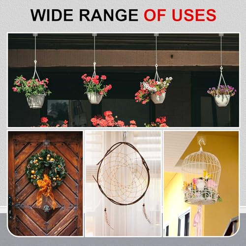 Beeveer 6 Pcs Heavy Duty Adhesive Ceiling Hooks - Waterproof Stainless Steel Hangers for Home & Office
