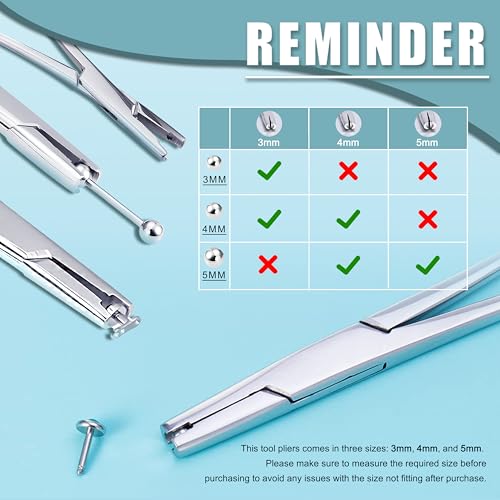 AccGin 4mm Piercing Clamps Tool for Nose, Ear, and Body Jewelry