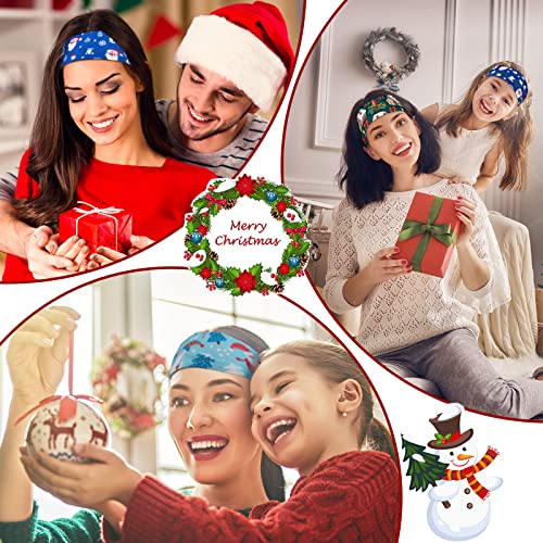 Jutom 12 Pcs Christmas Twisted Turban Headbands, Festive Elastic Hair Wraps
