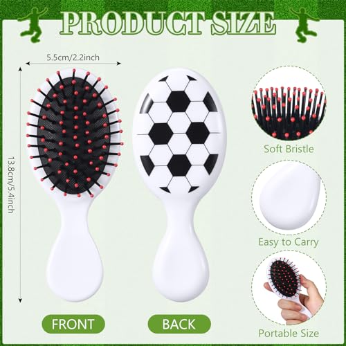 SiliFine Soccer Mini Detangler Brush Set - 12 Pcs, White