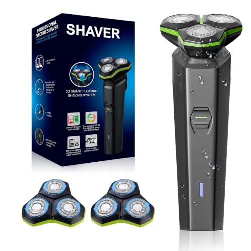 MAXWISDOM Electric Razor for Men - Black, 3D Floating Head & Type-C Charging