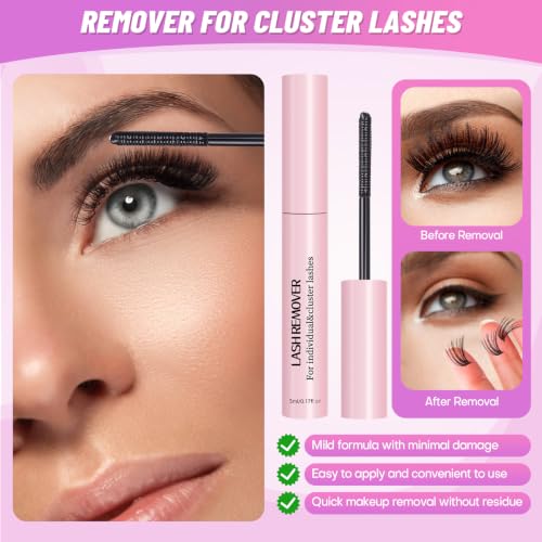 728Pcs Eyelash Cluster Kit with Bond & Seal - Fluffy Volume False Eyelashes for DIY Extensions