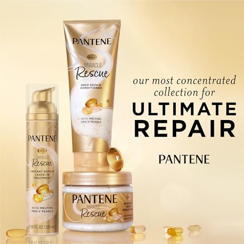 Pantene Miracle Rescue Leave-In Treatment with Pro-V Pearls, Instant Damage Repair, 3.38 oz