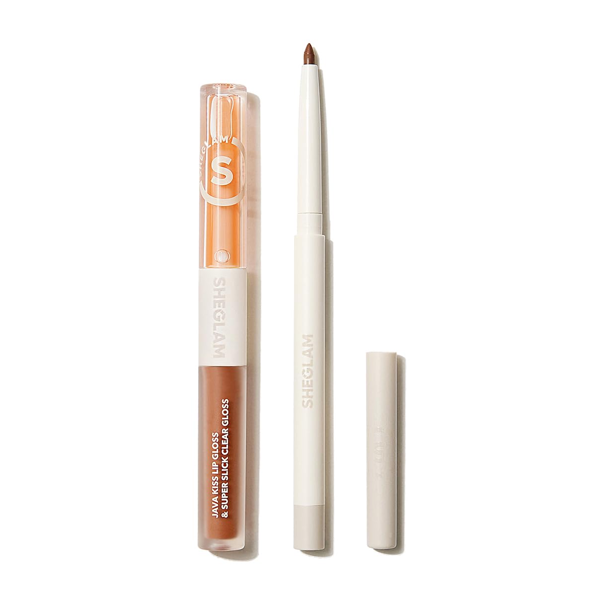 SHEGLAM Soft 90'S Glam 3-In-1 Lip Liner Moisturizing Plant Extracts Long Lasting Liquid Lipstick Plumping Lip Gloss Makeup Set - Moody Taupe