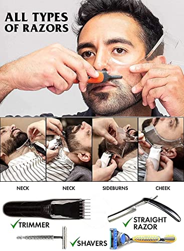 Beard Shaping Tool with Comb for Symmetric Trimming & Edging