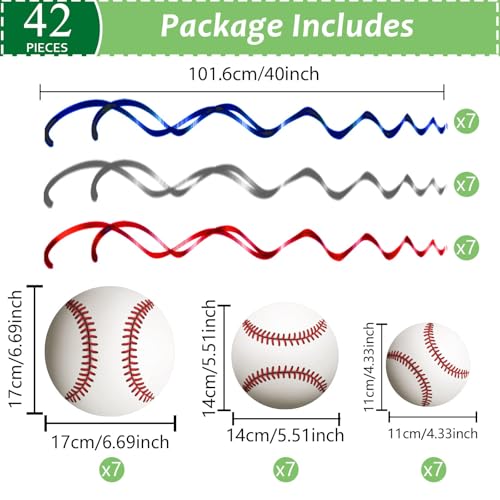 42 Pcs Baseball Hanging Swirls Decorations for Parties