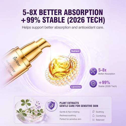 BIYSBER Retinol Serum for Face & Neck 1.69oz with Peptides & NAD+ – Firming Collagen Anti-Aging
