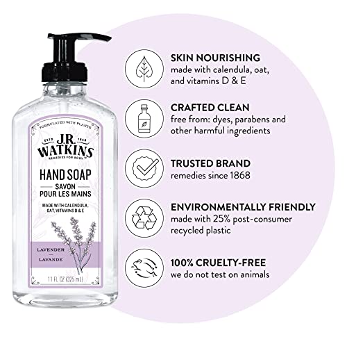 J.R. Watkins Moisturizing Gel Hand Soap, Lavender Scent - 3 Pack (11 fl oz)