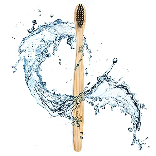 EveEco Bamboo Toothbrush - 4 Count, Soft Bristles, Charcoal