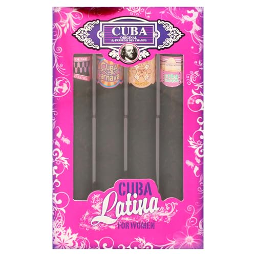 Cuba Latino Collection Women's Eau de Parfum Gift Set 1.17oz - Carnival, Cactus, Maya, Copacabana