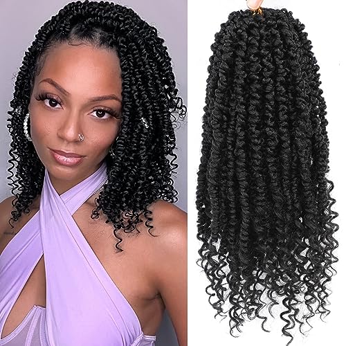 12 Inch Passion Twist Crochet Hair 9 Pack 1B# - Pre-Twisted & Soft Braids