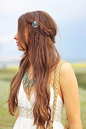 16 Pcs Western Turquoise Hair Clips - Boho Cowgirl Bobby Pins