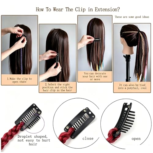 Polyugs 22-Inch Boho Clip-In Braid Extensions with Beads, 6-Piece Set