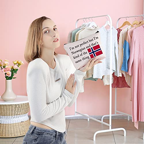 BLUPARK I'm Norwegian Flag Cosmetic Bag for Women - Travel Makeup Organizer