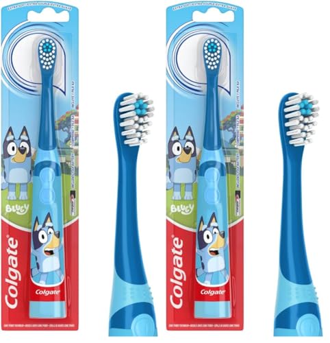 Colgate Kids Battery Powered Toothbrush - Bluey, Extra Soft Bristles, 2 Pack